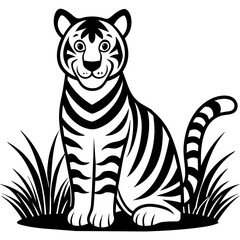 Wall Mural - tiger vector silhouette illustration