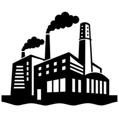 factory vector silhouette illustration