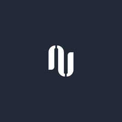 Poster - abstract N symbol, simple N letter design