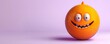 © Nasreen - silly emoji on a pastel purple background with space for copy The emoji is orange with a goofy smile and crossed eyes