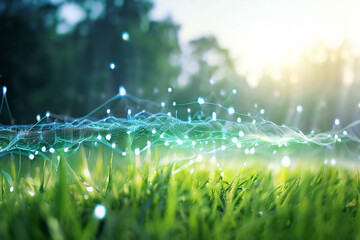 Wall Mural - morning dew on the grass