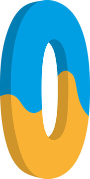 Letter O. Typographic design for poster, banner, print, children's playroom decoration or greeting card. Vector illustration.
