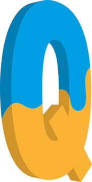 Letter Q. Typographic design for poster, banner, print, children's playroom decoration or greeting card. Vector illustration.
