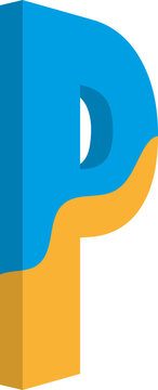 Letter P. Typographic design for poster, banner, print, children's playroom decoration or greeting card. Vector illustration.
