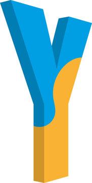 Letter Y. Typographic design for poster, banner, print, children's playroom decoration or greeting card. Vector illustration.

