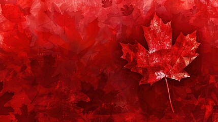 red maple leaf on abstract background, symbolizing canada day wi