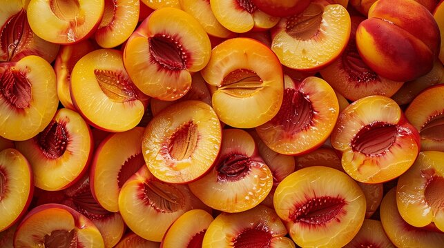 Top-down of a pile of sliced nectarines 2