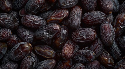 Wall Mural - Top-down of a pile of whole medjool dates