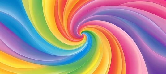 Wall Mural - Abstract rainbow spiral lights digital art background illustration for creative projects