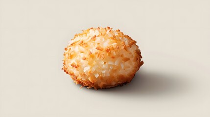 Wall Mural - a coconut macaroon cookie, centered with sharp detail on a neutral backdrop.