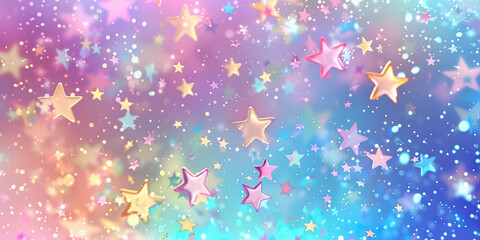 Wall Mural - Starlight Sparkle: Tiny stars scattered across the background, creating a magical and whimsical atmosphere