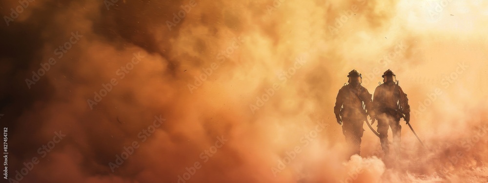 Firefighting Photo Computer Background Ilustración de Stock Smoke-Enshrouded Firefighter Background. 4K HD ...