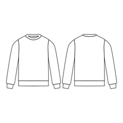 front back sweater mockup vector illustration