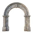 © Yeti Studio - Ancient stone archway with weathered stones, cut out
