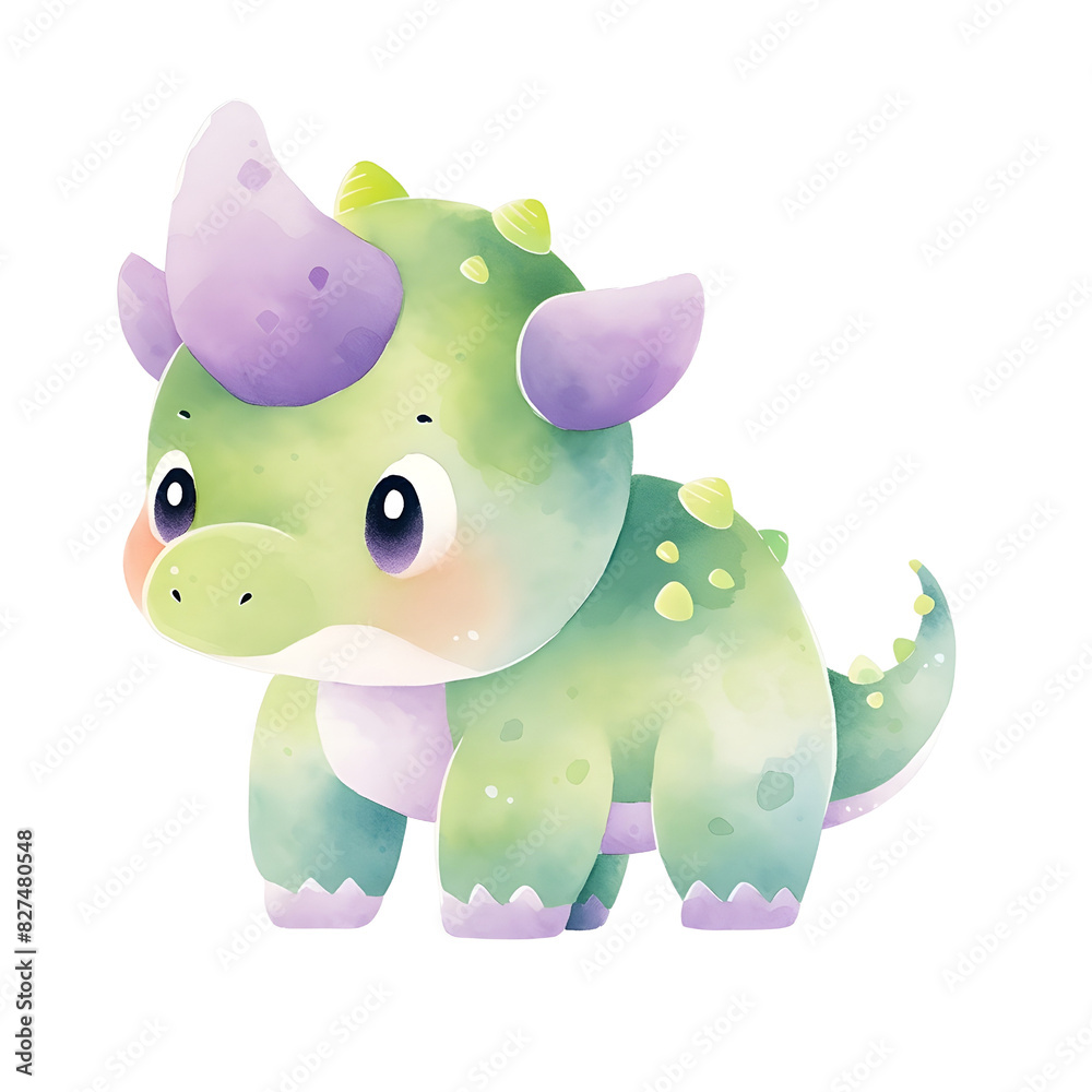 Nursery Pastel Baby Dinosaur Watercolor Clipart, Cute Dino Illustration ...