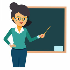 Wall Mural - teacher and student vector illustration