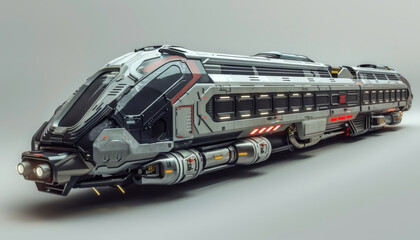 Poster - a futuristic train is flying through the sky by ai generated image