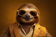 © vlntn - Portrait of a handsome fashionable sloth.