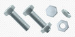 © Инна Харламова - Isometric vector illustration steel bolt and hex nut isolated on white background. Realistic 3d stainless steel bolt and nut icon. screw-nuts and bolts.