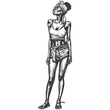 © NikahGeh - african girl alone full body black color only