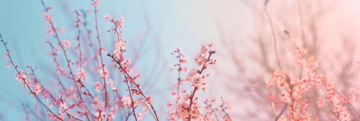 Gradient graphic in spring light pink and blue