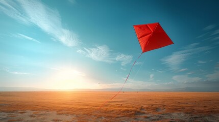 Kites flying in the bright, fun and lively summer sky with a large right side.