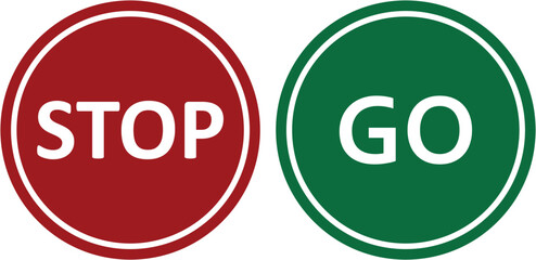 Wall Mural - stop sign and go sign vector illustration