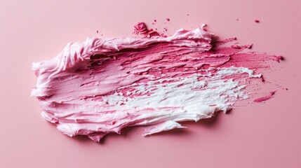 Wall Mural - A pink and white brush stroke on a pink background