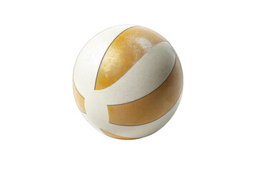 Poster - Golden and white geometric patterned ball isolated on transparent background