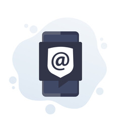 Wall Mural - secure email, mail app icon, flat vector design