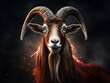 © Llama-World-studio - Meet the amiable goat sporting impressive horns, radiating charm and humor