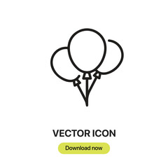 Aufkleber - Air Balloons icon vector. Linear-style sign for mobile concept and web design. Air Balloons symbol illustration. Pixel vector graphics - Vector.