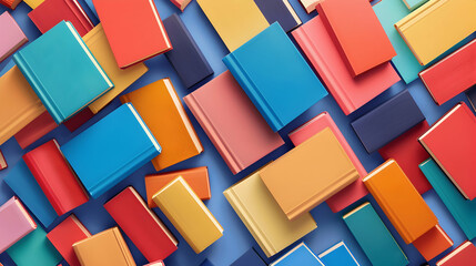 Colorful books pattern. Back to school concept.