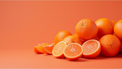 Canvas Print - a group of oranges against an orange background