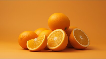 Wall Mural - a group of oranges against an orange background