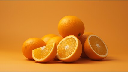 Canvas Print - a group of oranges against an orange background