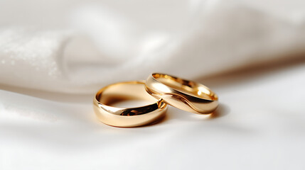 Gold wedding rings. Generative AI