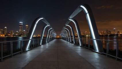 Wall Mural -  long, elevated walkway with a curved roof.