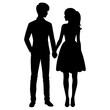 © Rani - Silhouette illustration of a realistic young couple standing side by side.