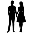 © Rani - Silhouette illustration of a realistic young couple standing side by side.