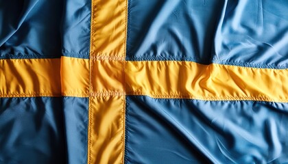 Canvas Print - world flag pride or Olympic games or the Olympics concept of a Flag of the country Sweden with yellow or gold Nordic cross on a light blue field, Isolated with colors and design