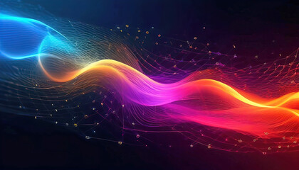 Abstract background of digital code flow, neural networks, artificial intelligence, data transmission and encryption in digital technological operations,