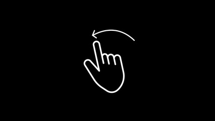 Poster - Animated move to left linear icon. Digital device interaction. Touchpad control. Swipe and slide.