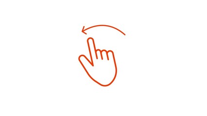 Poster - Animated move to left linear icon. Digital device interaction. Touchpad control. Swipe and slide.