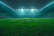 © Lucianastudio - Majestic large football stadium with lights illuminated. empty pitch.