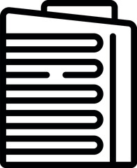 Canvas Print - Minimalistic line art icon representing stacked document folders, in a clear black and white vector format
