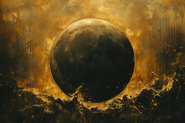 sparse painting of a solar eclipse, --ar 3:2 --stylize 750
