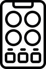 Poster - Smartphone camera icon outline illustration with modern, sleek, and contemporary design for mobile phone technology concept