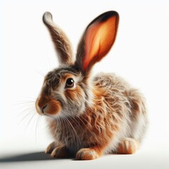 Canvas Print - rabbit on white background