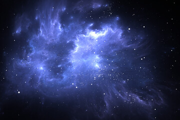 Wall Mural - fantasy space nebula. giant interstellar cloud with stars